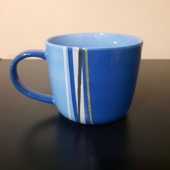 Starbucks Coffee 2008 Ceramic Blue Striped Mug, 16 fl. oz. - Picture 3 of 4